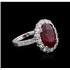 Image 2 : 14KT White Gold 7.09ct Ruby and Diamond Ring