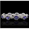 Image 2 : 14KT Two-Tone Gold 18.81ctw Tanzanite and Diamond Bracelet