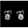 Image 1 : 1.06ctw Diamond Solitaire Earrings - 14KT White Gold