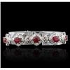 Image 2 : 20.25ctw Ruby and Diamond Bracelet - 14KT White Gold