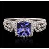 Image 1 : 18KT White Gold 1.62ct Tanzanite and Diamond Ring