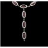 Image 2 : 10.00ctw Ruby and Diamond Necklace - 10KT White Gold