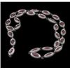 Image 3 : 10.00ctw Ruby and Diamond Necklace - 10KT White Gold