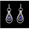 Image 1 : 14KT Two-Tone Gold 2.64ctw Tanzanite and Diamond Earrings