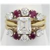 Image 3 : 3.00ctw Diamond and Ruby Ring Set - 18KT Yellow Gold