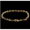 Image 2 : 8.85ctw Multi Color Sapphire Bracelet - 14KT Yellow Gold