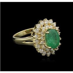 1.80ct Emerald and Diamond Ring - 14KT Yellow Gold