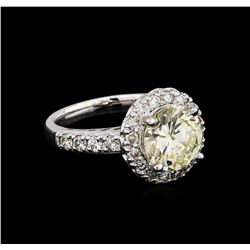 14KT White Gold 2.22ct SI-1/Light Yellow Diamond Ring