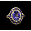 Image 2 : 4.66ctw Multi Gemstone and Diamond Ring - 14KT Yellow Gold