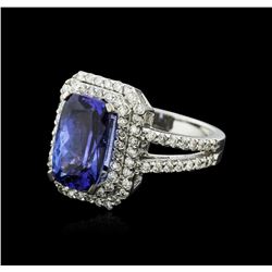 14KT White Gold 3.58ct Tanzanite and Diamond Ring