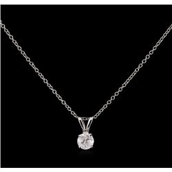 0.46ct Diamond Pendant With Chain - 14KT White Gold