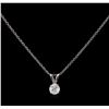 Image 1 : 0.46ct Diamond Pendant With Chain - 14KT White Gold