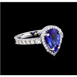 2.33ct Tanzanite and Diamond Ring - 14KT White Gold