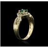 Image 3 : 14KT Yellow Gold 0.82ct Emerald and Diamond Ring