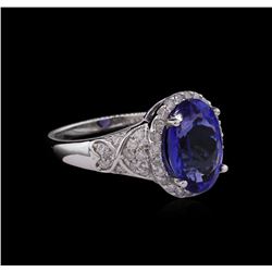 14KT White Gold 3.62ct Tanzanite and Diamond Ring