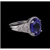 Image 1 : 14KT White Gold 3.62ct Tanzanite and Diamond Ring