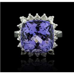 14KT White Gold 8.63ct Tanzanite and Diamond Ring