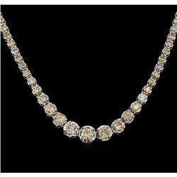 10.29ctw Diamond Tennis Necklace - 14KT White Gold