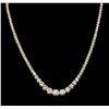 Image 2 : 10.29ctw Diamond Tennis Necklace - 14KT White Gold