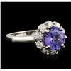 Image 1 : 14KT White Gold 2.23ct Tanzanite and Diamond Ring