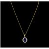 Image 2 : 6.74ct Sapphire and Diamond Pendant With Chain