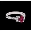 Image 1 : 1.37ct Ruby and Diamond Ring - 18KT White Gold