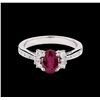 Image 2 : 1.37ct Ruby and Diamond Ring - 18KT White Gold