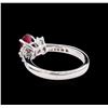 Image 3 : 1.37ct Ruby and Diamond Ring - 18KT White Gold