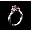 Image 4 : 1.37ct Ruby and Diamond Ring - 18KT White Gold