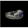 Image 1 : 0.89ct Tanzanite and Diamond Ring -14KT White Gold