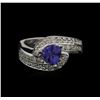 Image 2 : 0.89ct Tanzanite and Diamond Ring -14KT White Gold