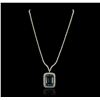 Image 2 : 14KT White Gold 47.59ct Blue Topaz and Diamond Necklace
