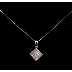 0.60ctw Diamond Pendant With Chain - 14KT White Gold