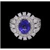 Image 2 : 14KT White Gold 2.71ct Tanzanite and Diamond Ring