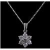 Image 1 : 14KT White Gold 1.25ctw Diamond Pendant With Chain