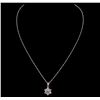 Image 2 : 14KT White Gold 1.25ctw Diamond Pendant With Chain