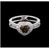 Image 2 : GIA Cert 1.17ct Fancy Brown Diamond Ring - 18KT White Gold