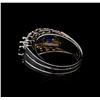Image 3 : 1.41ctw Sapphire and Diamond Ring - 14KT White Gold