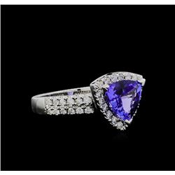 1.90ct Tanzanite and Diamond Ring - 14KT White Gold