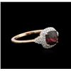 Image 1 : 14KT Rose Gold 0.90ct Tourmaline and Diamond Ring