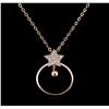 Image 2 : 0.21ctw Diamond Necklace - 14KT Rose Gold