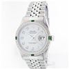 Image 1 : Rolex Stainless Steel 1.00ctw Diamond and Emerald DateJust Men's Watch