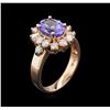 Image 3 : 2.08ct Tanzanite and Diamond Ring - 14KT Rose Gold