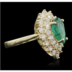 14KT Yellow Gold 2.43ct Emerald and Diamond Ring