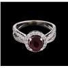 Image 2 : GIA Certified 1.48ct Ruby and Diamond Ring - 18KT White Gold