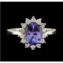 14KT White Gold 2.27ct Tanzanite and Diamond Ring