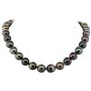 Image 1 : Tahitian Cultured Pearl Necklace with 14KT White Gold Diamond Clasp