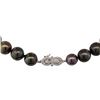 Image 2 : Tahitian Cultured Pearl Necklace with 14KT White Gold Diamond Clasp