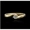 Image 2 : 14KT Yellow Gold 0.25ct Diamond Solitaire Ring