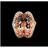 Image 2 : 16.04ct Morganite and Diamond Ring - 14KT Rose Gold